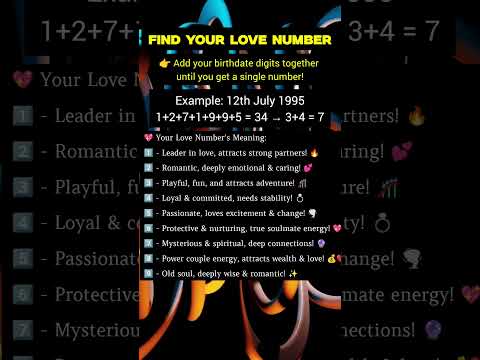 ✨ Your Love Number & Its Meaning! ❤️🔥 #Zodiac #LoveLife