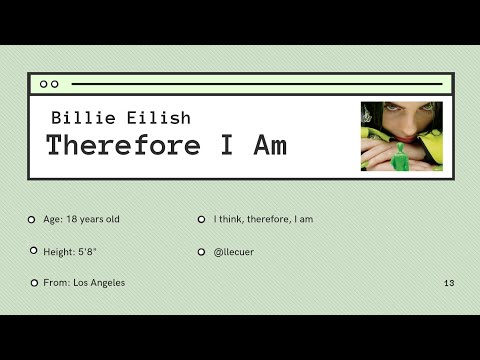 《中字》🗣自我思想的产物 Billie Eilish -Therefore I Am 【Lyrics 中文歌词 字幕】