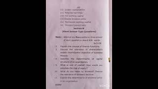BBA- 2 Sem / Business Finance Paper (NEP)