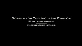 Sonata for Two Violas by Jean Marie Leclair (3rd mvt)