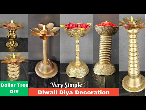Diwali Diya decoration ideas, diya stand, Unique, Simple #diwalidecoration #diwalidecorationideas