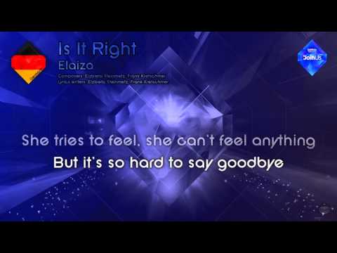 Elaiza - "Is It Right" (Germany) - [Instrumental version]