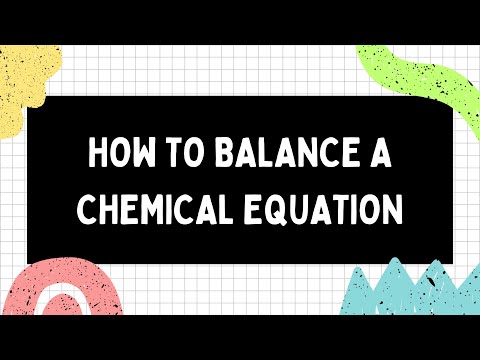 Chemical Equation l Balancing a chemical equation