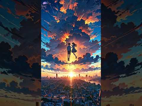 Weathering With You Inspired Sky Loop | Calm Animation | CSA #shorts  #livewallpaper #aiart #sunset