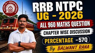 PERCENTAGE NTPC UG 2026  ||MATH ALL PERCENTAGE QUESTIONS NTPC UG 2026 CHAPTER WISE SOLUTION RAILWAYS