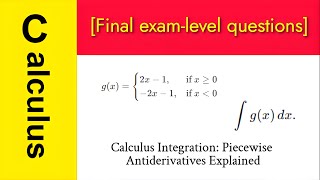 (Calculus-Integral): Integrating a Piecewise V-Shape Function. [  Calculus 1  AP math ] [Integral]