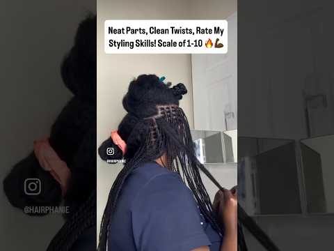 Rate my mini twist skills in the comment below, from 1 to 10! #naturalhair #youtubeshorts #fyp