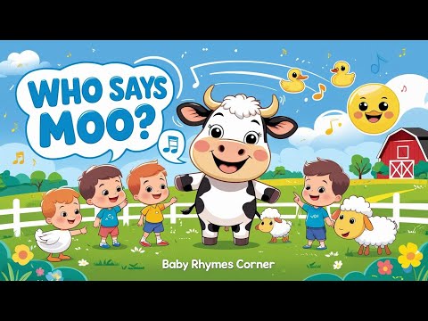 🐮🎵 Who Says Moo? 👶✨ #babyrhymes  #toddlercartoons  #choochootrain #cocomelon