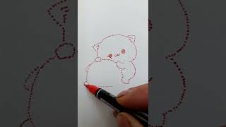Drawing a cat with ONLY DOTS! 🐱✨ #shorts #tutorial Part 2✏️