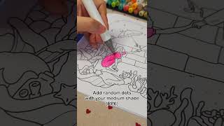 How to color glitter ✨️  Xo Xo Coloring Book #coloringbook #adultcoloring #howtocolor #shorts