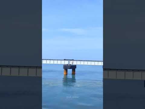 Indian's first sea bridge, Pamban bridge 📍#pambanbridge #shorts #train