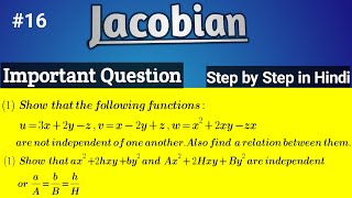 #jacobian #properties #bscmath #calculus #bsc #theabhijeetacademy Jacobin Exercise Question #16 B.sc