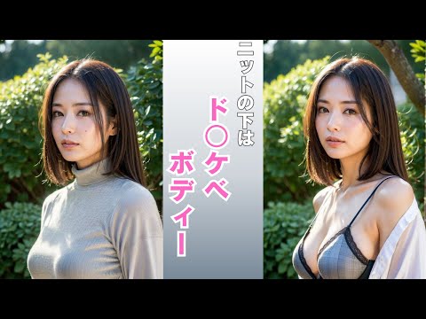 ニットの下は男を誘惑するカラダ。あなたの下着見せてください！/AI Art Lookbook Underneath the knitwear is a seductive body
