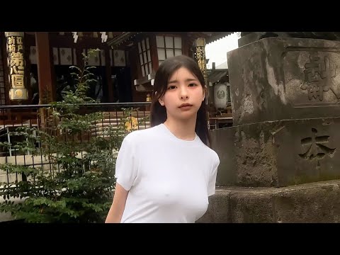 【ノーブラ散歩】誰もいない神社と思ったら