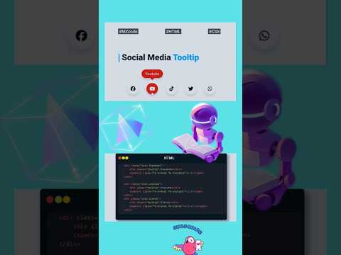 Social Media Tooltip using HTML & CSS | Tooltip Hover Effect #html #css #webdevelopment