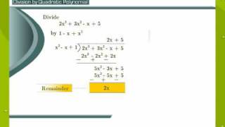 Division Algorithm For Polynomials