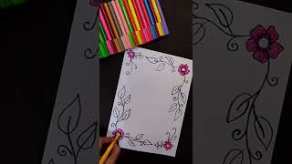 Very Easy Border Design || Project Work Design || YouTube Shorts || Shorts Viral Video
