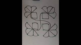 Kolam 14/6 Pulli 6 varisai kolam with dot's/Freehand rangoli designs for beginners #ytshorts #kolam