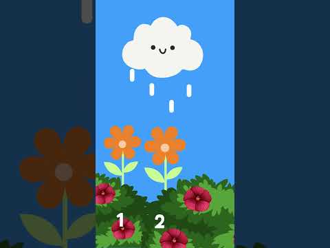 counting 1 to 3 #countingforkids #flowers #clouds #rain