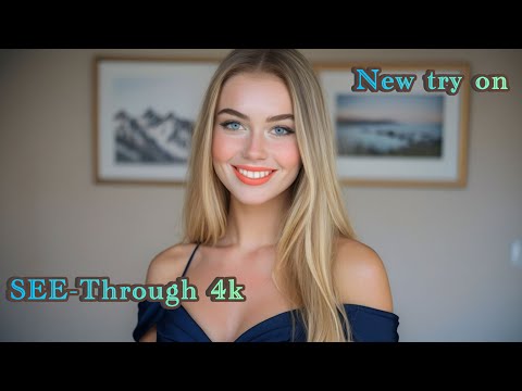 4k transparent black lingerie | try on haul see everything |bikini try on | see through/transparent