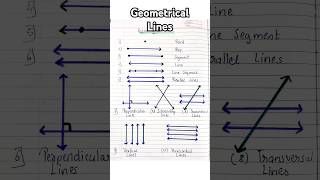 GEOMETRICAL LINES✨Mathematics|Point|Ray|Segment|Line Segment|Parallel|Perpendicular |Transversal