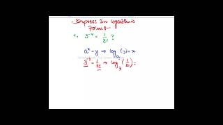 Exponential to Logarithmic form #maths #mathwhiz #mathematics #mathlesson #mathzone #chemistry