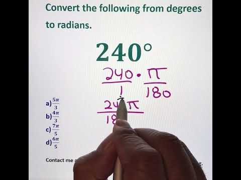 Accuplacer/Sat: Can you convert from degrees to radians?