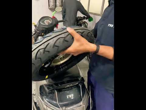 TVS JUPITER 110 new model wheel replace🛵 #reels #fitnessmodel #fitness #trending #walk #walking
