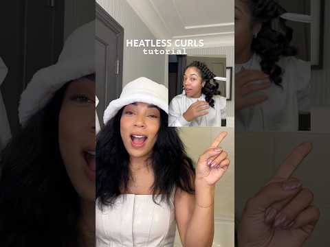 Heatless Curls Tutorial (Robe Curls) 🫶🏽 #heatlesscurls #heatlesshairstyles #heatlesshairstyle