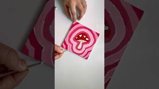 DIY Mushroom Art | Simple Canvas Painting for Beginners🍄❤️#cravingcraft#canvasart