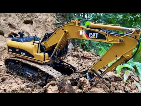 รถแม็คโคร | งานขุด ขุดดินริมเขา แมคโค