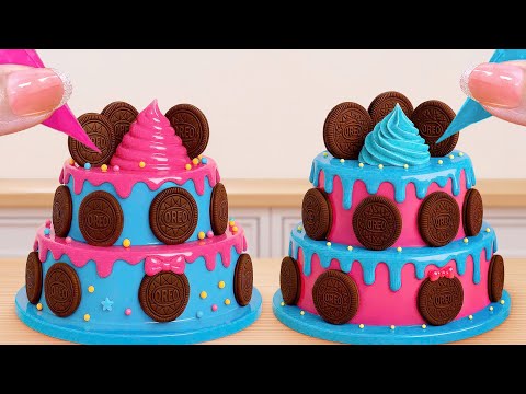 OREO Chocolate Cake Decorating 4K With Ice Cream Battle | Satisfying Mini Cake Decorating Ideas