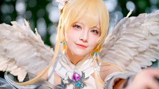 Asian Fantasy Angel 2024: Celestial Cosplay Superstar Girl with Bow & Wings 🌟👼 #AngelCosplayShowcase