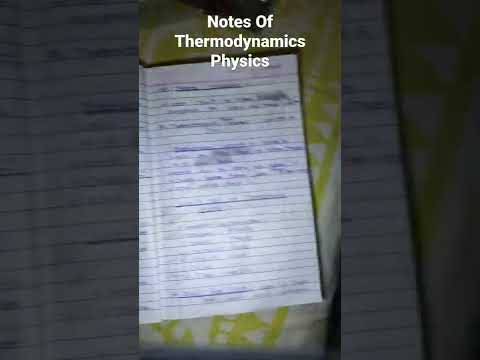 Notes Of Physics Chapter 4 Thermodynamics Class 12th HSC Board. #notes #shorts .
