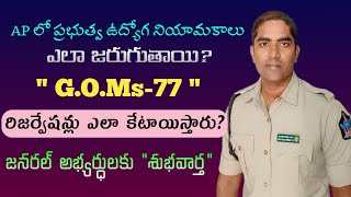 How are government jobs filled in AP? How are cutoff marks made? What is in G.O.Ms 77?