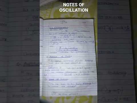 NOTES OF PHYSICS CHAPTER 5 OSCILLATION . HSC BOARD #notes #shorts .