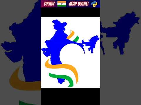 Draw India Map with 3 lines in Python #shorts #pythonshorts #python #indianflag #india