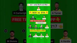 SCO vs STA Dream11 Prediction, Perth Scorchers vs Melbourne Stars Dream11 Team Prediction, BBL 2024