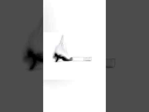 easy social message drawing .. stop smoking  #mrart #short