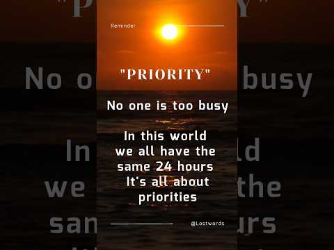 It's All About PRIORITIES! ⏳  #PrioritiesMatter #shorts  #TimeManagement