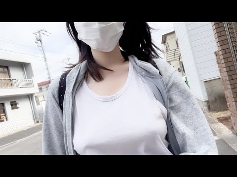 【ノーブラ散歩】薄着でコンビニ行ったら、、、