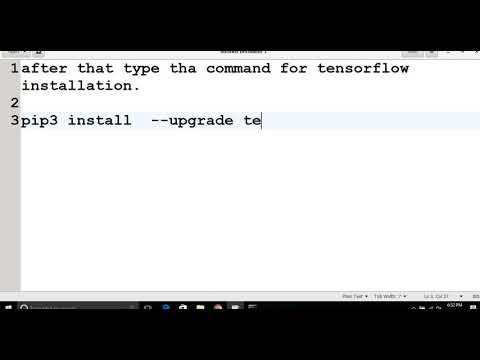 PART 1: How to install Tensorflow On Windows 10/7