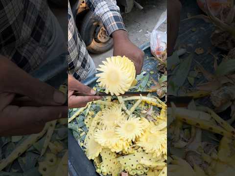 Pineapple Cutting Super Hack | New Pineapple Cutting Technique #shorts #streetfood #pineapple