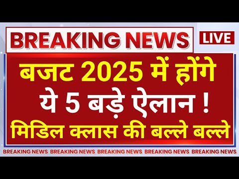 Budget 2025: इस बार बजट में होंगे ये 5 बड़े ऐलान ! मिडिल क्लास की बल्ले बल्ले | Union Budget 2025