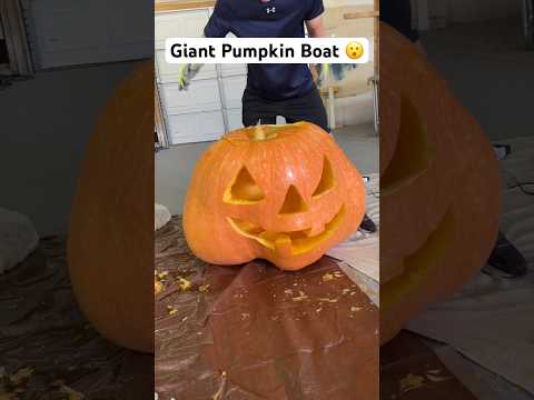 Creating A Boat With A 400Lb Pumpkin #shorts