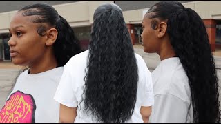 Half Up Half Down Quickweave with Mid Ponytail
