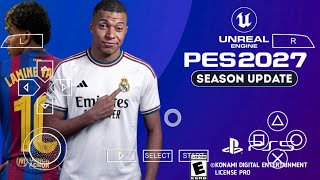 eFootball PES 2027 PPSSPP ANDROID OFFLINE FULL UPDATE UCL & LEAGUE KITS 26/27 SEASON 4K GRAPHICS 