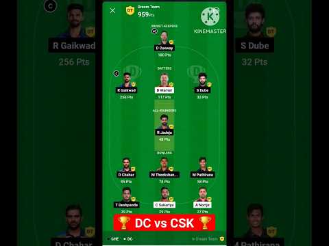 🏆 DC vs CSK 🏆 || dc vs csk winner dream 11 #dream11 #iplt20