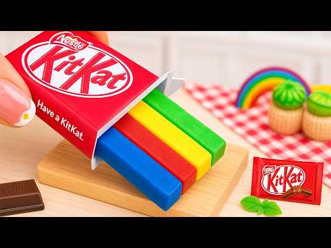Mini Rainbow KitKat Cake ❤️🌈 Relaxing Homemade Miniature Rainbow Chocolate Cake 🌈ASMR Cake Recipe
