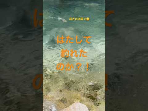 へっぴり腰の M。岩の下に逃げられそうな魚を釣り上げることが出来たのでしょうか。本編No.19に続く！